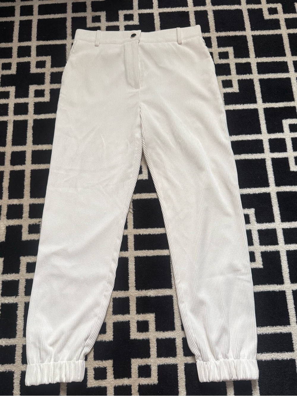 D. Exterior Made in Italy White Corduroy Jogger Pants Size 42